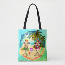 Besties trip summer beach blue personalized