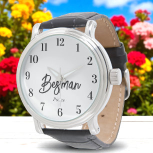 Bestman Black White Wedding Watch