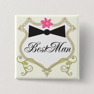 BestMan BowTie Wedding Badges Button