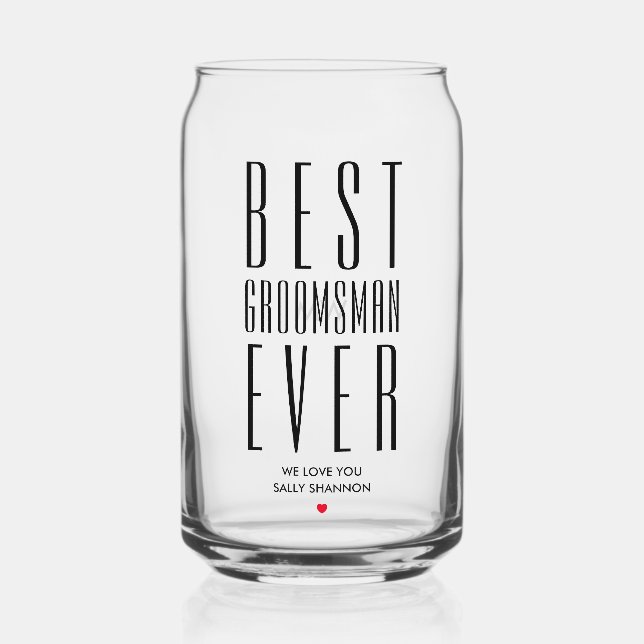 Bestman Groomsman Father of the bride Wedding  Can Glass (Front)