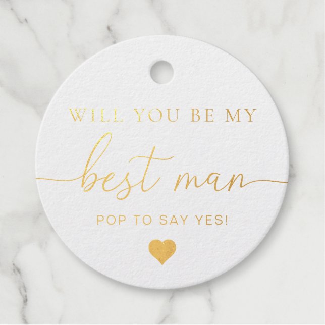 Bestman Proposal Foil Favor Tag (Front)