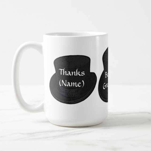 BestMan Thank You Gift - Groomsmen - Top Hat Coffee Mug (Left)