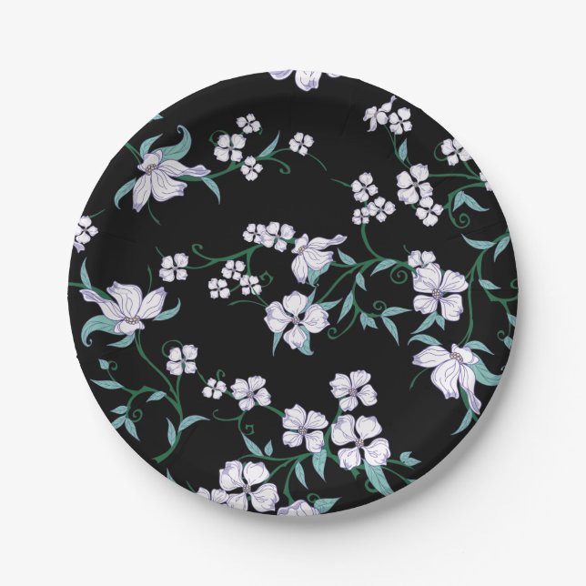 Bestseller floral background design for wedding paper plates (Front)