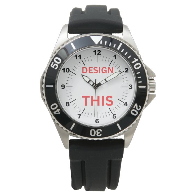 BESTSELLER! Men's Watch - ⌚- Black Rubber (Front)