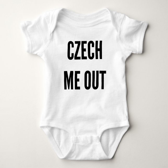 Bestselling baby shower Czech me out Bodysuit (Front)