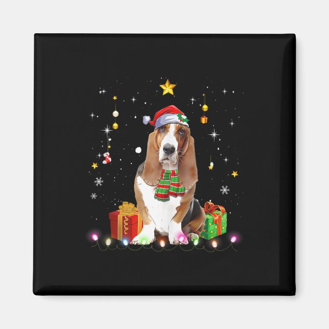 Bet Hound Dog Tree Christmas Sweater Xmas Dogs Gif Magnet (Front)