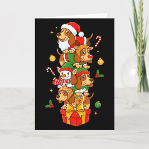Bet Hound Santa Elf Snowman Christmas Womens Mens Card