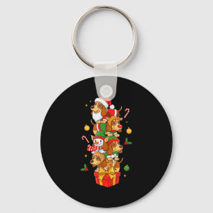Bet Hound Santa Elf Snowman Christmas Womens Mens Keychain