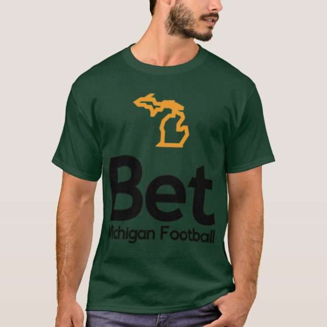 Bet Michigan Logo Legal Sports Betting Michigan T-Shirt (Front)