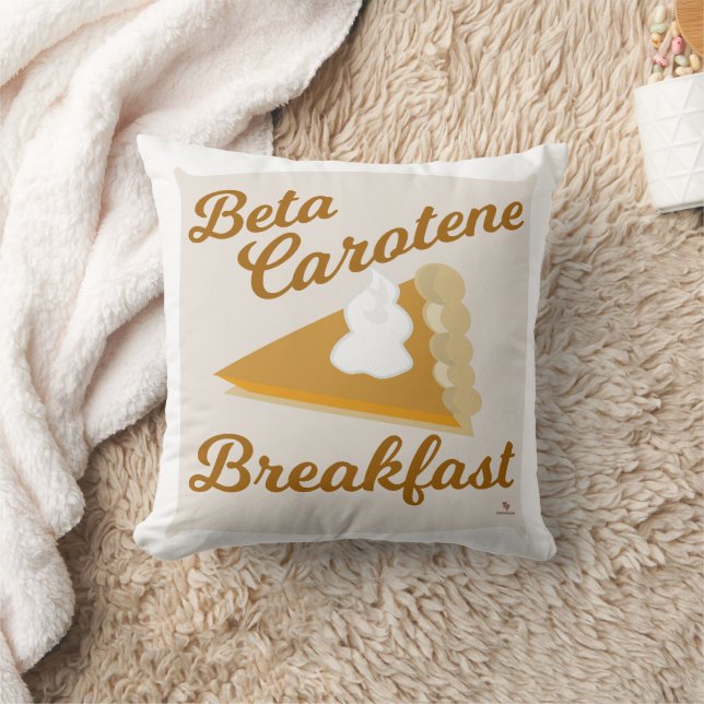 Beta Carotene Thanksgiving Breakfast Humor Slogan Throw Pillow (Blanket)