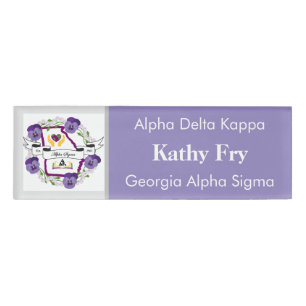 Beta Epsilon Small Nametag Centered Editable Name Tag