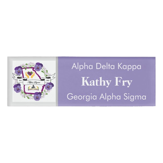 Beta Epsilon Small Nametag Centered Editable Name Tag (Front)