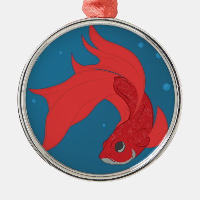 Beta Fish Metal Ornament (Front)