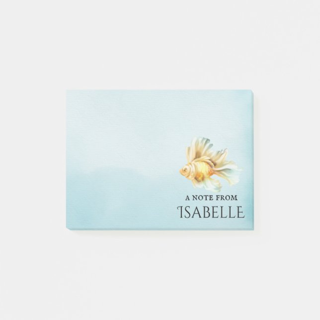 Beta Fish Personalized Post-it Notes (Front)