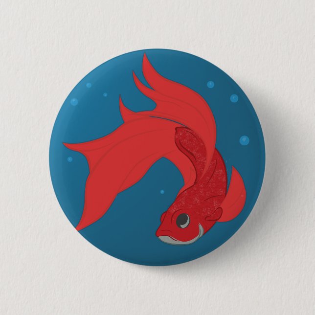 Beta Fish Pinback Button (Front)