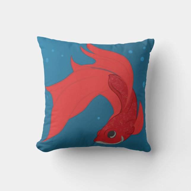 Beta Fish Throw Pillow (Front)