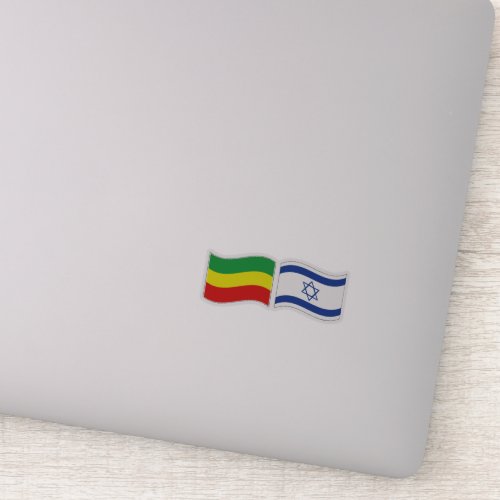 Beta Israel Jewish Ethiopian and Israeli Flags  Sticker