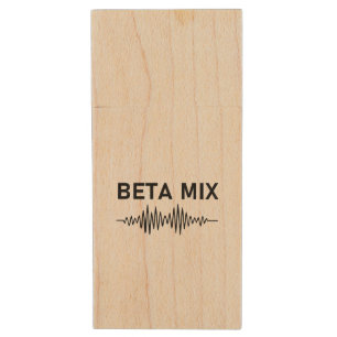 Beta Mix - Audio Waveform Wood Flash Drive