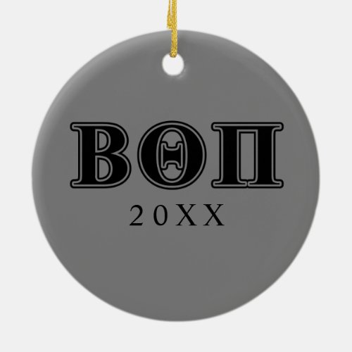 Beta Theta Pi Black Letters Ceramic Ornament