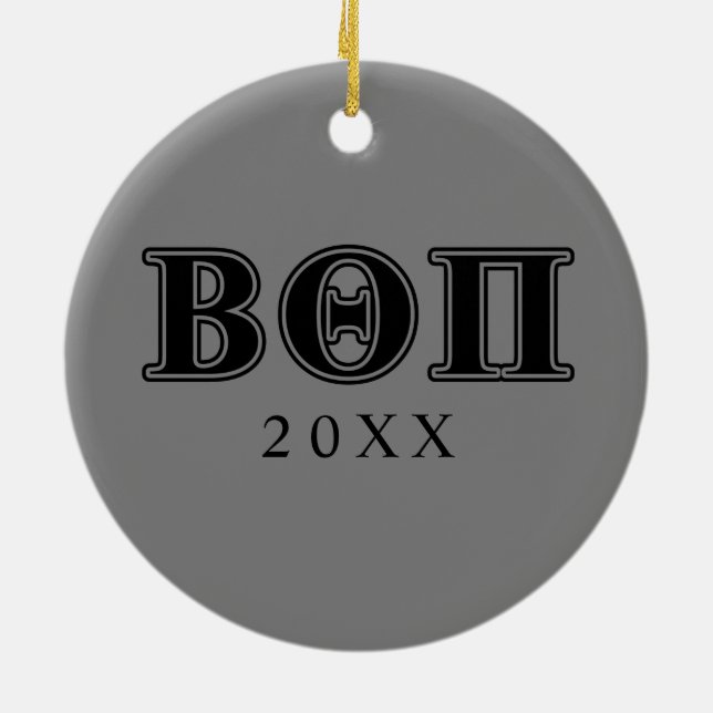 Beta Theta Pi Black Letters Ceramic Ornament (Back)