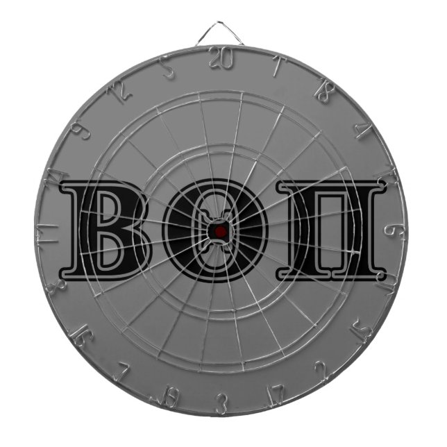 Beta Theta Pi Black Letters Dartboard With Darts (Front)