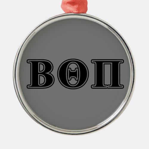 Beta Theta Pi Black Letters Metal Ornament