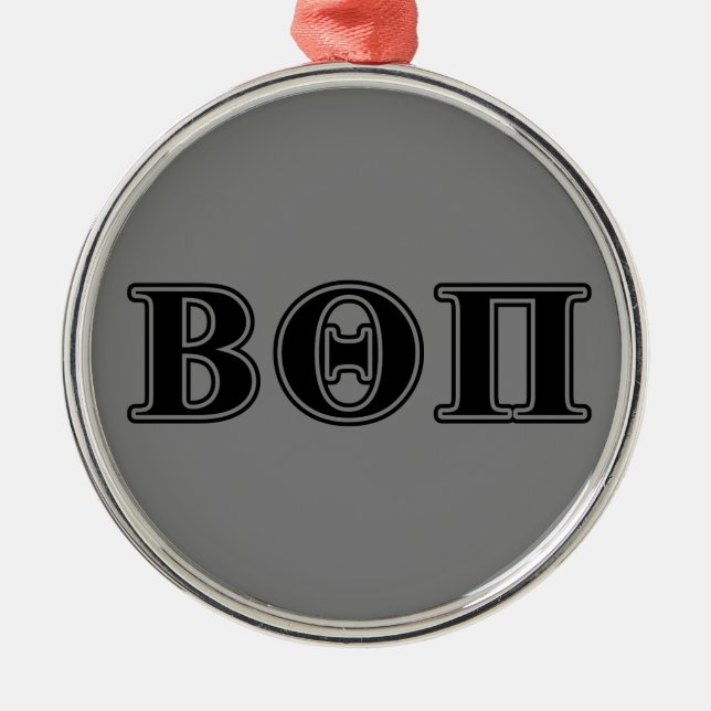 Beta Theta Pi Black Letters Metal Ornament (Front)