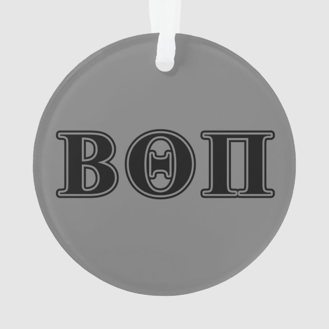 Beta Theta Pi Black Letters Ornament (Back)