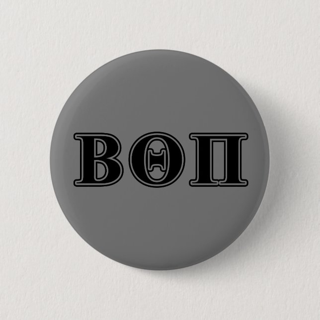 Beta Theta Pi Black Letters Pinback Button (Front)