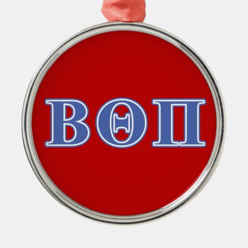 Beta Theta Pi Blue Letters Metal Ornament