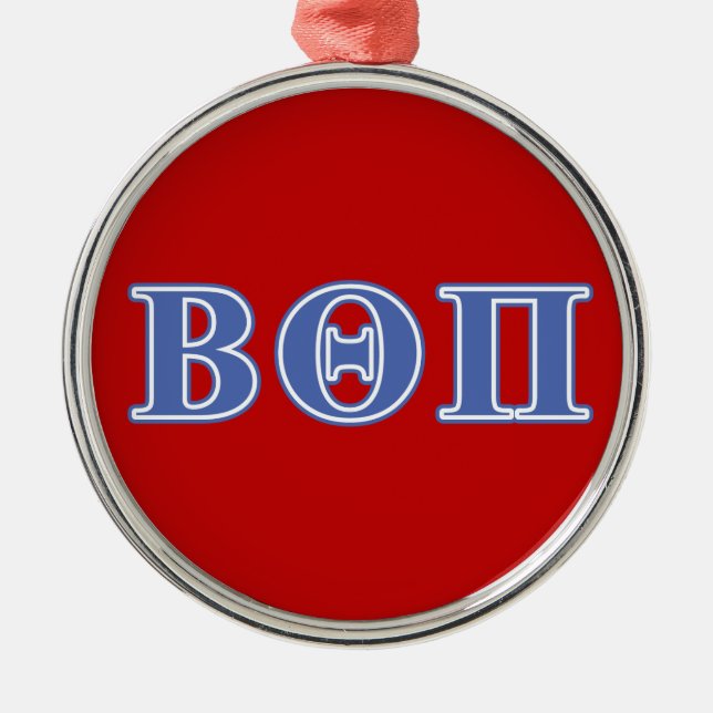 Beta Theta Pi Blue Letters Metal Ornament (Front)