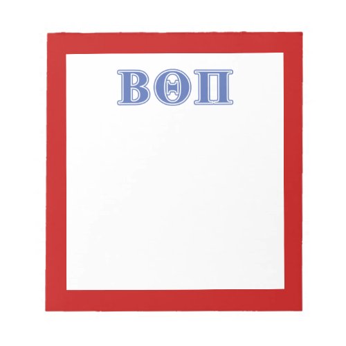 Beta Theta Pi Blue Letters Notepad