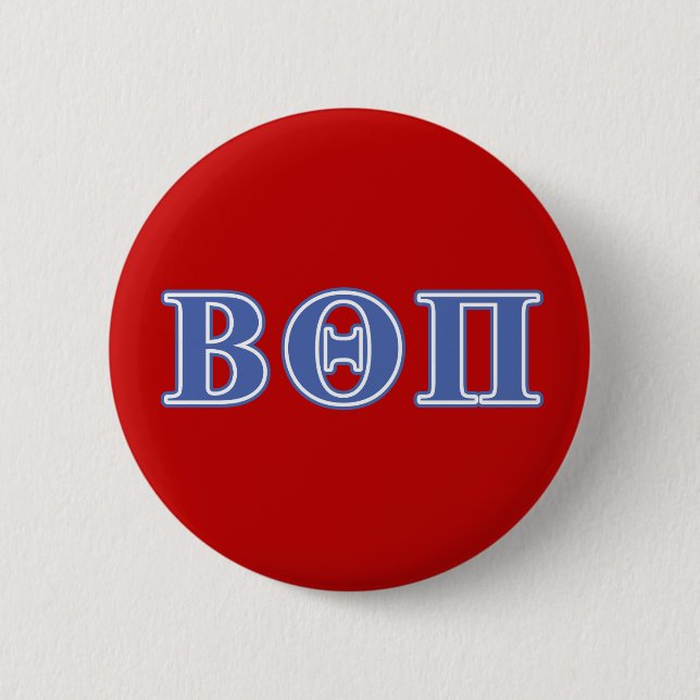 Beta Theta Pi Blue Letters Pinback Button (Front)