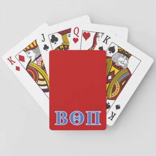 Beta Theta Pi Blue Letters Poker Cards