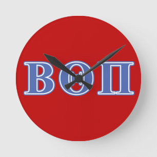 Beta Theta Pi Blue Letters Round Clock