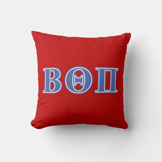 Beta Theta Pi Blue Letters Throw Pillow (Front)