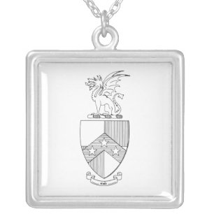 Beta Theta Pi Coat of Arms Silver Plated Necklace