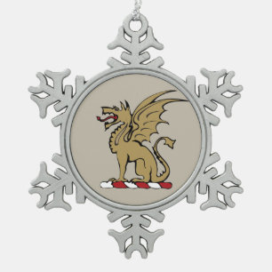 Beta Theta Pi Crest Snowflake Pewter Christmas Ornament