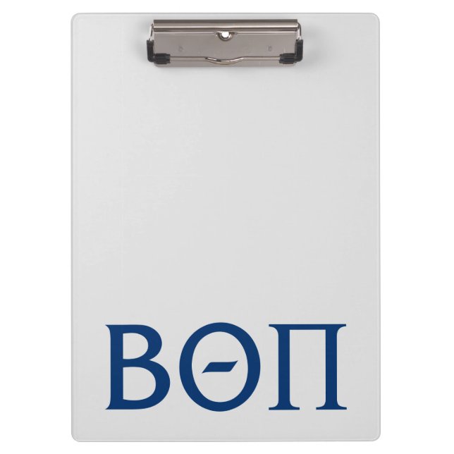 Beta Theta Pi Greek Letters Clipboard (Front)