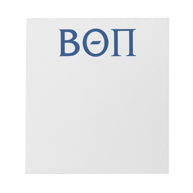 Beta Theta Pi Greek Letters Notepad (Front)