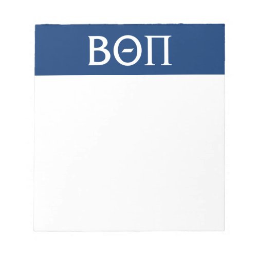 Beta Theta Pi Greek Letters _ White Notepad