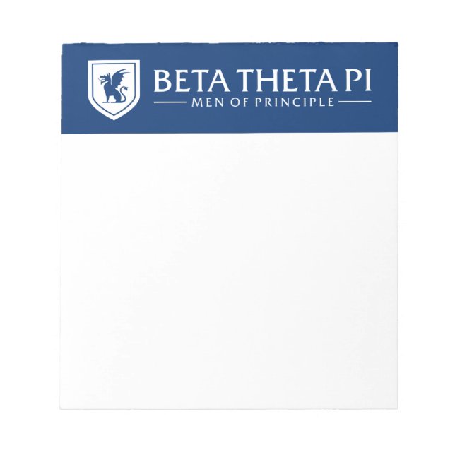 Beta Theta Pi Men Of Principle - White Notepad (Front)