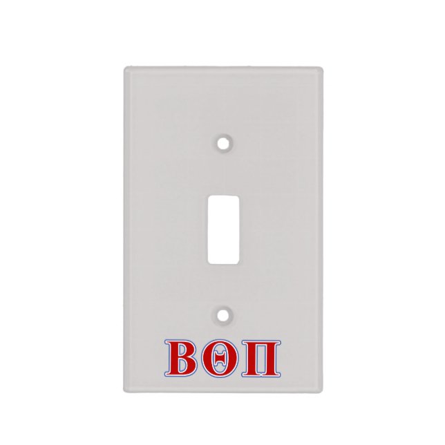 Beta Theta Pi Red and Blue Letters Light Switch Cover (Front)