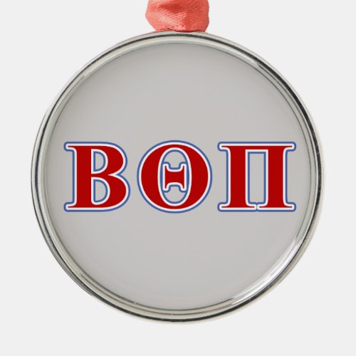 Beta Theta Pi Red and Blue Letters Metal Ornament