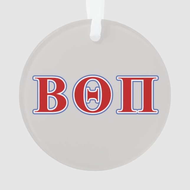 Beta Theta Pi Red and Blue Letters Ornament (Back)