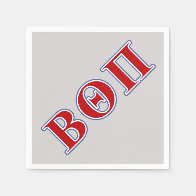 Beta Theta Pi Red and Blue Letters Paper Napkins (Front)