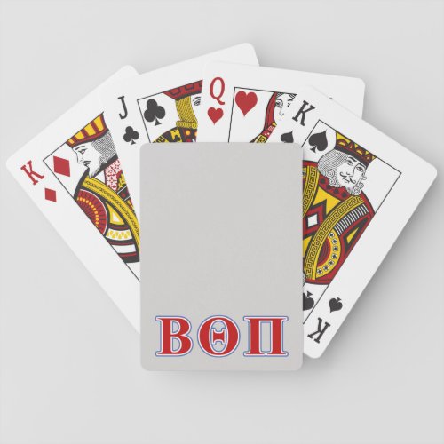 Beta Theta Pi Red and Blue Letters Poker Cards