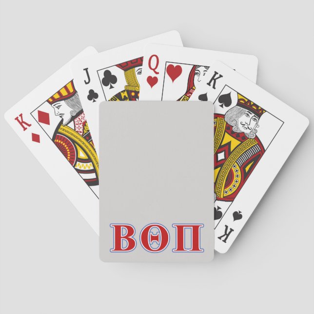 Beta Theta Pi Red and Blue Letters Poker Cards (Back)