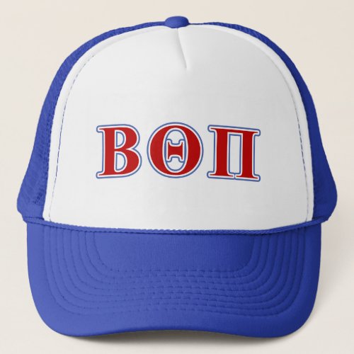 Beta Theta Pi Red and Blue Letters Trucker Hat