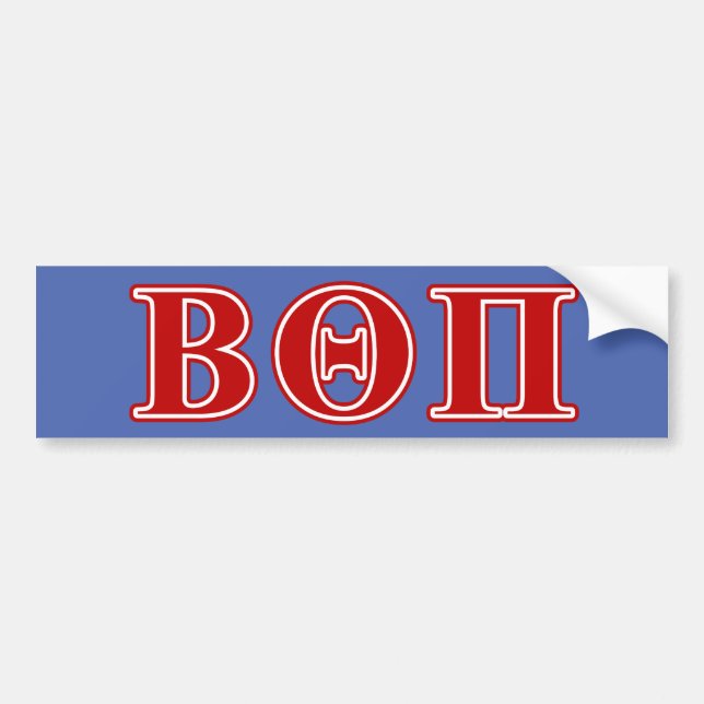 Beta Theta Pi Red Letters Bumper Sticker (Front)